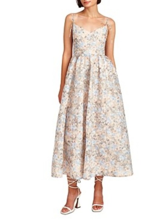 En Saison Dresses & Skirts - En Saison Pastel Floral Tie-Shoulder Maxi Dress in Blue and Blush..Size:M